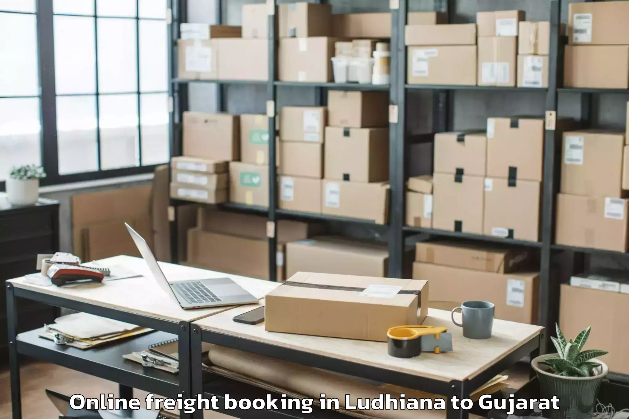 Trusted Ludhiana to Keshod Airport Ixk Online Freight Booking